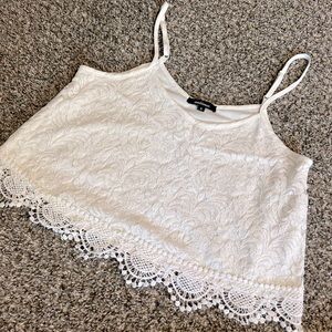 White Lace Crop Top